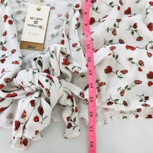 Billabong x Steph Collab NEW Claire Smith Sweet Soul Wrap Top White Size XS - Picture 8 of 11
